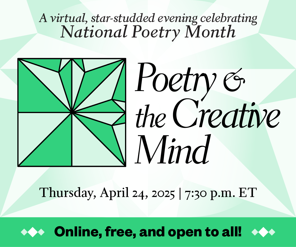 Poetry & the Creative Mind logo and announcement
