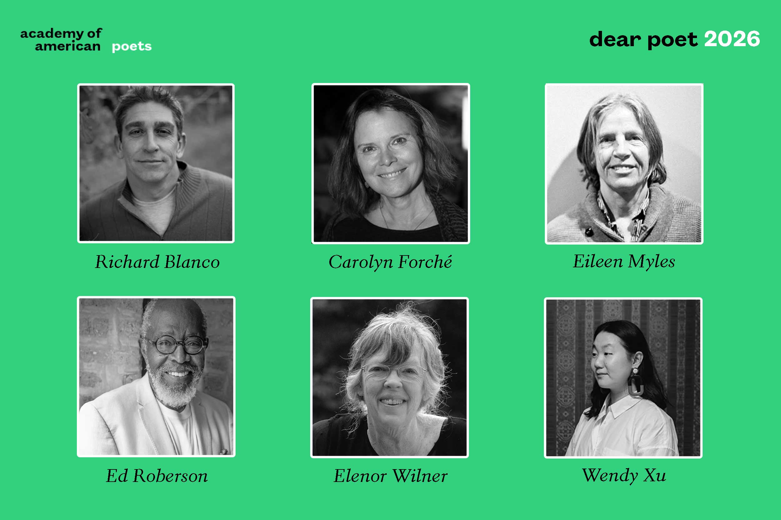 Poets participating in Dear Poet 2026